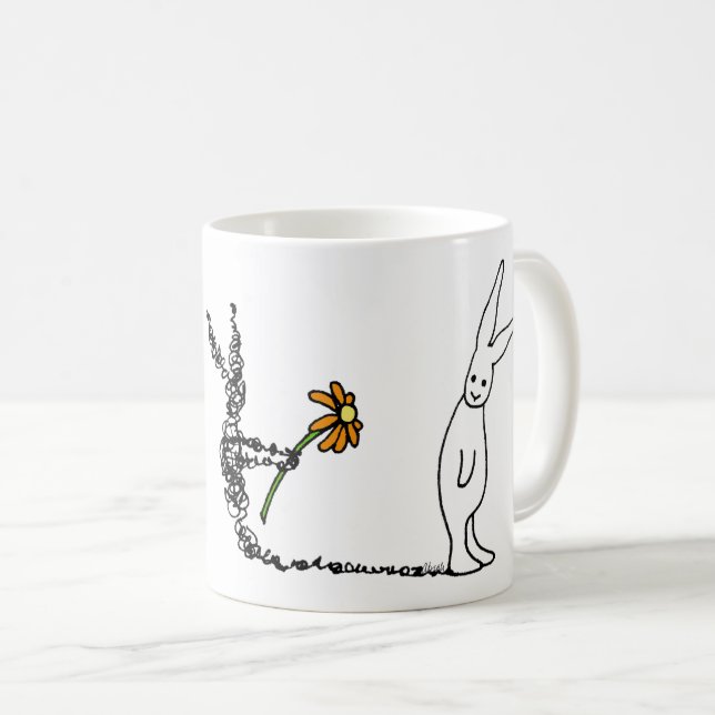 Blumen-Häschen Kaffeetasse (VorderseiteRechts)