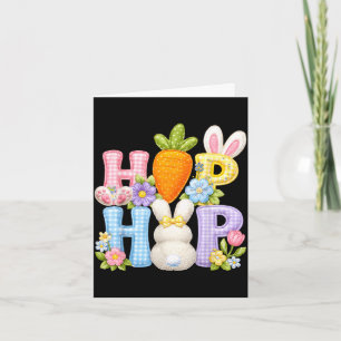 Blumen-Hasen-Patchwork-Oster-Tag-Hip-Hop-Frühling Karte