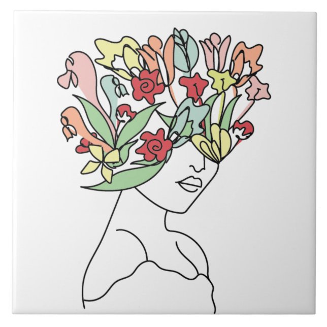 Blumen Head Tile Belle Fliese (Vorderseite)
