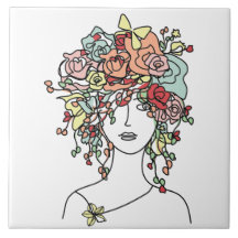 Blumen Head Tile Jasmine