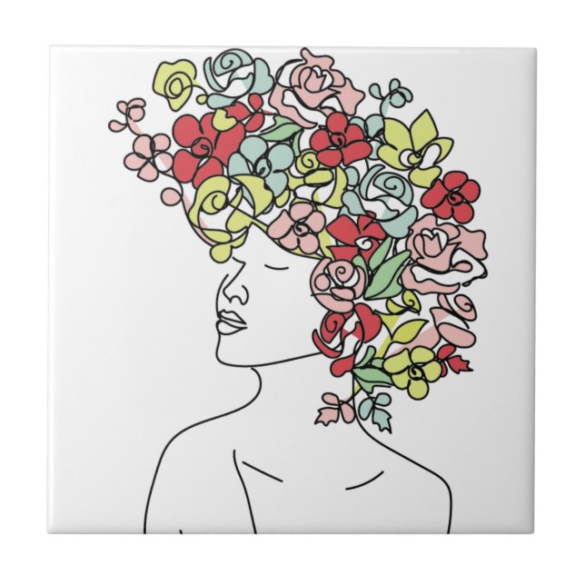 Blumen Head Tile Lulu Fliese (Vorderseite)