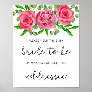 Blumen helfen dem vielbeschäftigten Braut Anschrif Poster