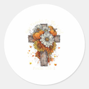 Blumen Herbst Herbst Kürbis Christlich Dank sagen Runder Aufkleber