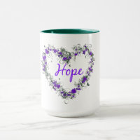 Blumen-Herz der Hoffnung 15 Unze-Wecker-Tasse