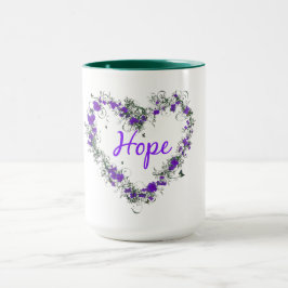 Blumen-Herz der Hoffnung 15 Unze-Wecker-Tasse Tasse