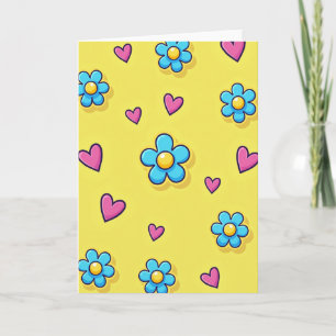 Blumen-Herz-Liebe-Grußkarte Karte