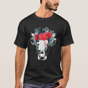 Blumen Hochland Kuh Färse Milchvieh Farm Tier Wild T-Shirt
