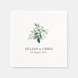 Blumen-Hochzeit im Aquarell Serviette