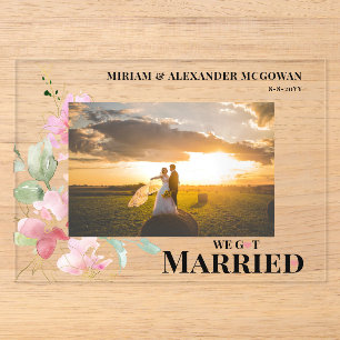 Blumen Hochzeit Wir haben geheiratet Hochzeitsankü Acryleinladungen