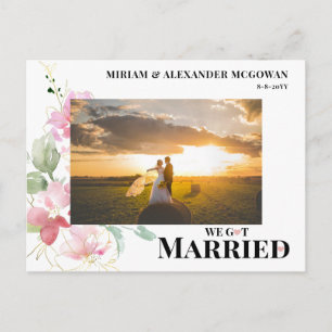 Blumen Hochzeit Wir haben geheiratet Hochzeitsankü Postkarte