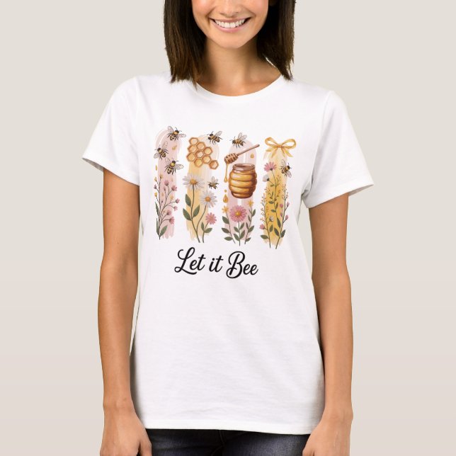 Blumen, Honig & Bienen T-Shirt (Vorderseite)