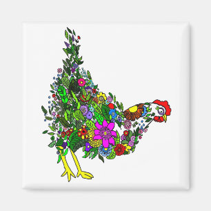 Blumen-Huhn-Magnet Magnet