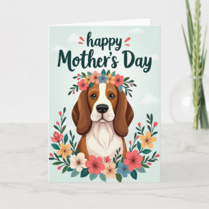 Blumen-Hund-Muttertagskarte Karte