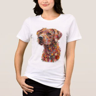 Blumen-Hund-T-Shirt Elegantes Blumen-Hund-Design Tri-Blend Shirt