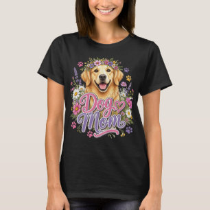 Blumen-Hundliebhaber-Wasserfarben-Welpen-Design T-Shirt