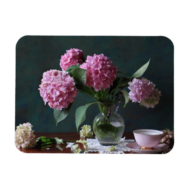 Blumen | Hydrangeas in Vase Magnet (Horizontal)