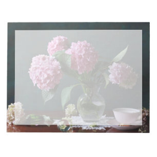 Blumen Hydrangeas in Vase Notizblock
