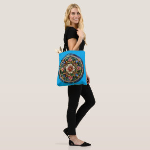 Blumen im Buntglasstil Tasche