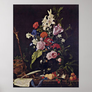 Blumen im Glasvase bis Januar Davidsz. de Heem Poster