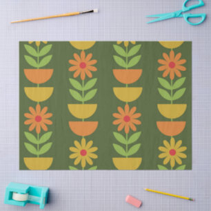 Blumen im Mid-Mod-Stil mit geometrischen Halbkreis Seidenpapier