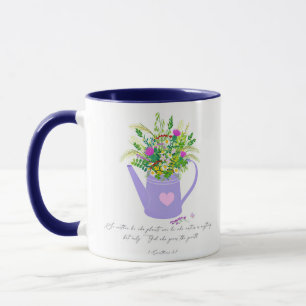 Blumen im Wasser können Gott gibt das Wachstum  Tasse