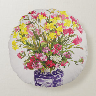 Blumen in einem chinesischen Glas Rundes Kissen