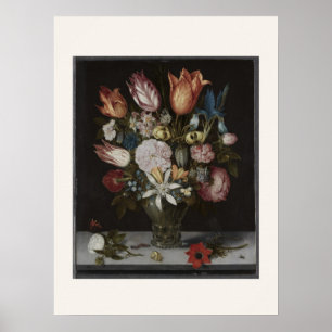 Blumen in einem Glas - Niederländischer Stillleben Poster