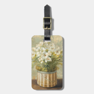 Blumen in einem Hut-Kasten Gepäckanhänger