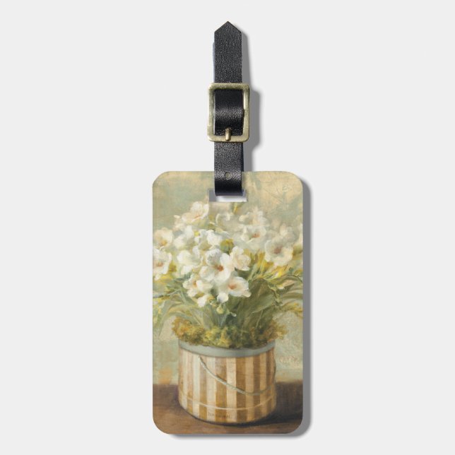 Blumen in einem Hut-Kasten Gepäckanhänger (Vorderseite vertikal)
