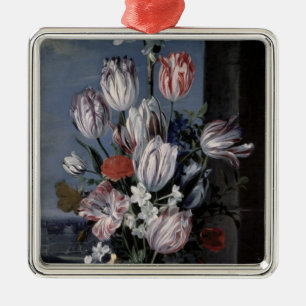 Blumen in einem Kristallvase, 1652 Silbernes Ornament