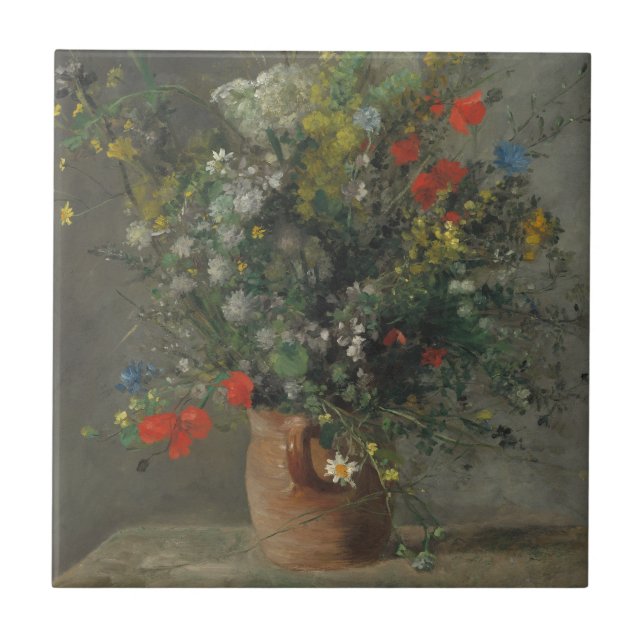 Blumen in einem Vase, c.1866 Fliese (Vorderseite)