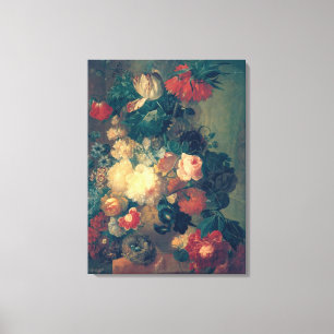 Blumen in einem Vase mit dem Nest eines Vogels Leinwanddruck