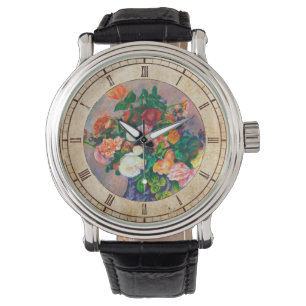 Blumen in einer Malerei Vasen-Pierres Auguste Armbanduhr