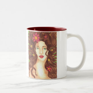 Blumen in ihrer Haar-Tasse 11oz Zweifarbige Tasse