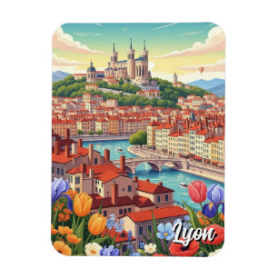 Blumen in Lyon Frankreich Basilika Reise Magnet