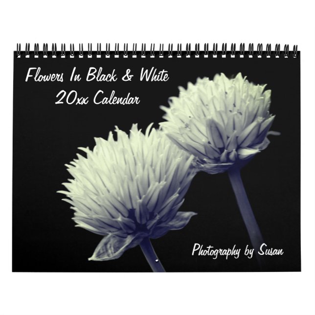 Blumen in Schwarz und Weiß Kalender (Titelbild)