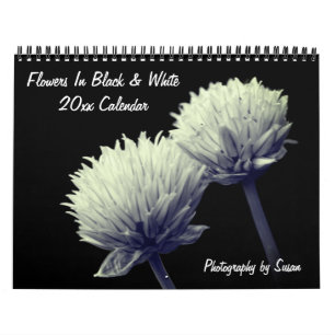 Blumen in Schwarz und Weiß Kalender