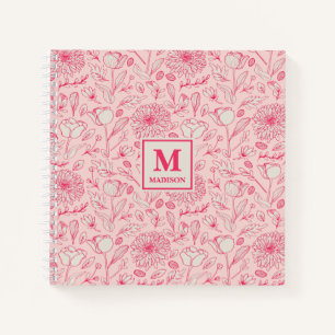 Blumen-Initialen Notizbuch Journal