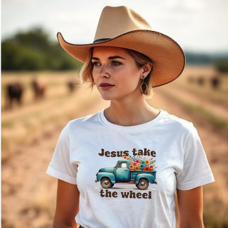 Blumen-Jesus-Übernimm das Steuer - Country-LKW T-Shirt