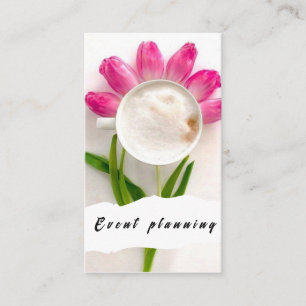 Blumen Kaffee Eventplanung Moderne Visitenkarte