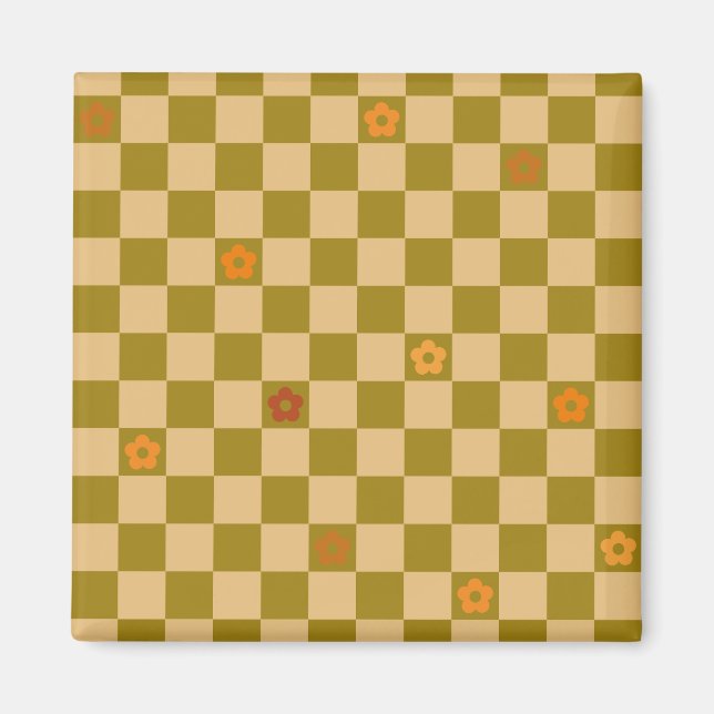 Blumen Karomuster - Nr. 02 Magnet (Vorne)