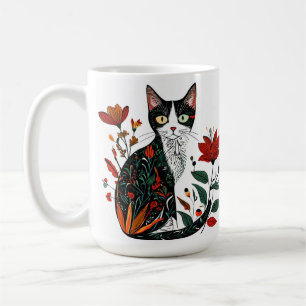 Blumen Katzen Design Kaffeetasse Für Tierliebhaber