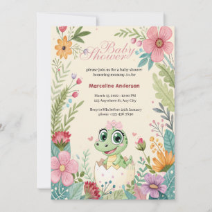 Blumen-kawaii-Baby-Alligator-Schlüpfende Eier -Mäd Einladung