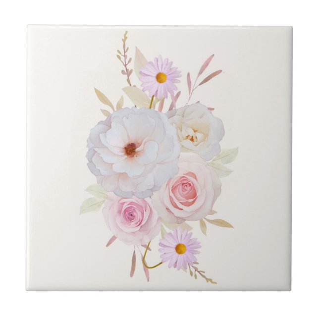Blumen-Keramikfliese Fliese (Vorderseite)