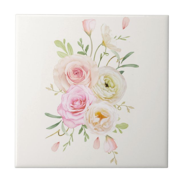 Blumen-Keramikfliese Fliese (Vorderseite)