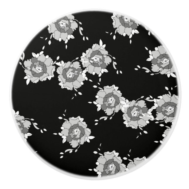 Blumen Keramikknauf (Vorderseite)