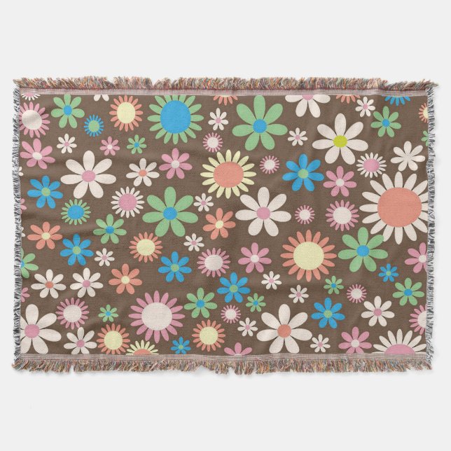 "Blumen-Kinder" gesponnene Throw-Decke Decke (Vorderseite)