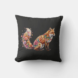 Blumen-Kissen mit Fuchs Boho-Wald-Dekor Kissen