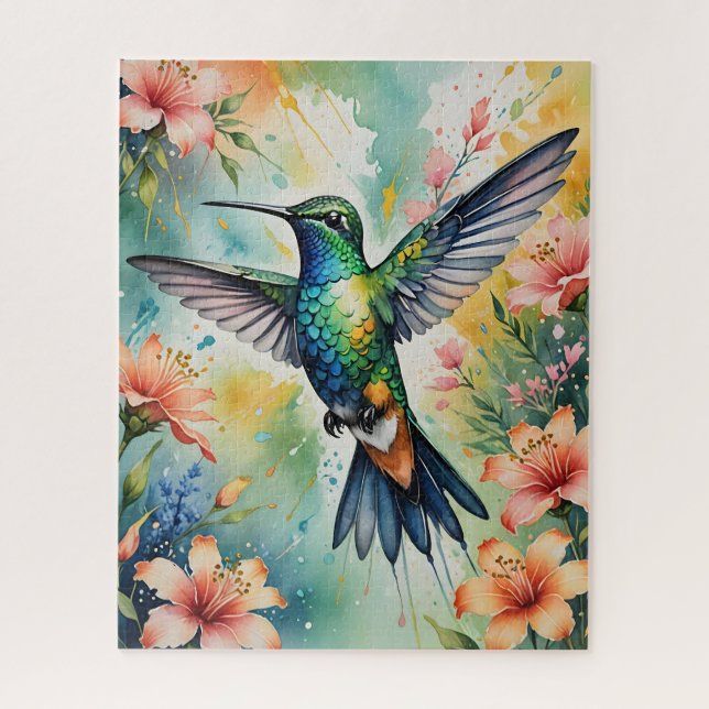 Blumen Kolibri Puzzle (Vertikal)
