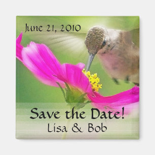 Blumen-Kolibri-Save the Date Magnet